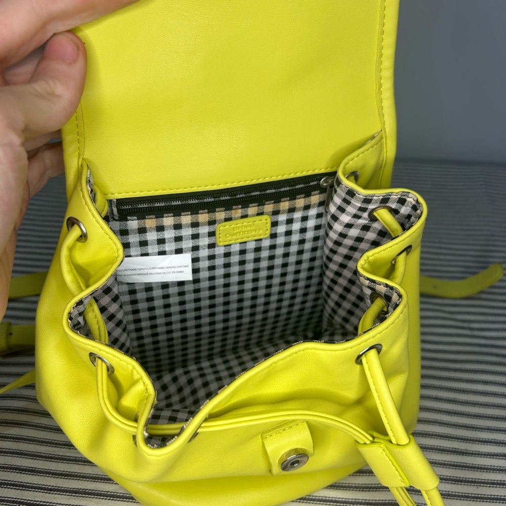 Urban Outfitters Neon Yellow Mini Drawstring Backpack - Picture 6 of 7